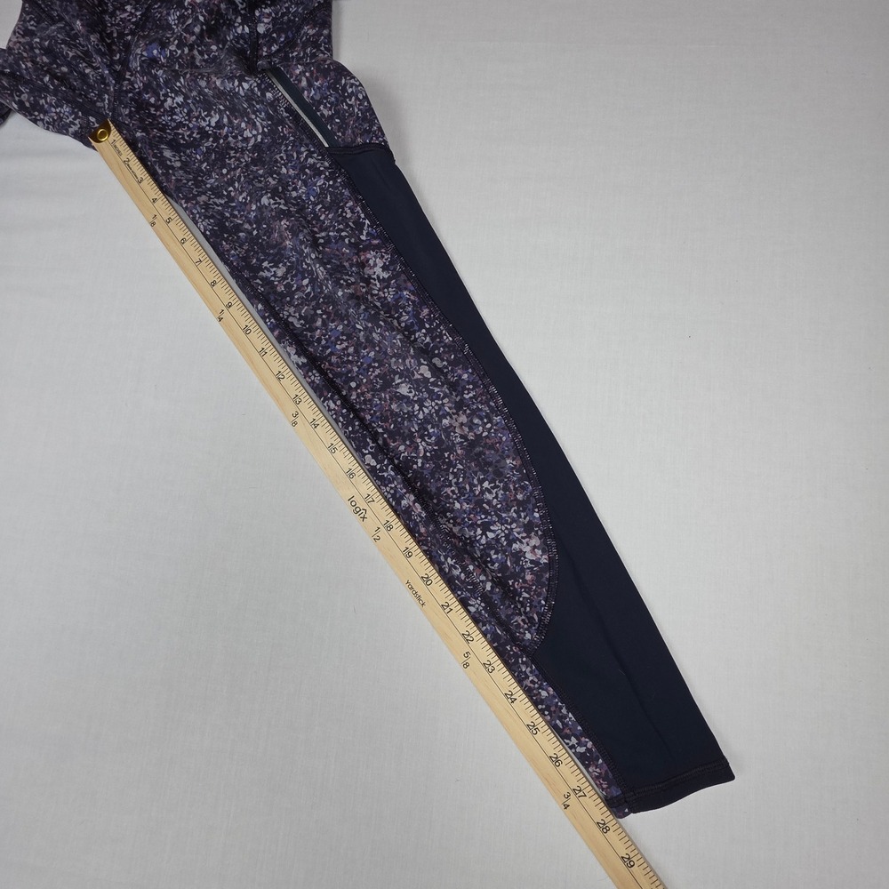 Athleta Rainier Printed Mesh Size S Purple Women High Rise Pocket Leggings - Picture 7 of 10